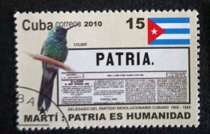 CUBA Sc# 5126   BIRDS Jose Marti   15c   2010  used / cto