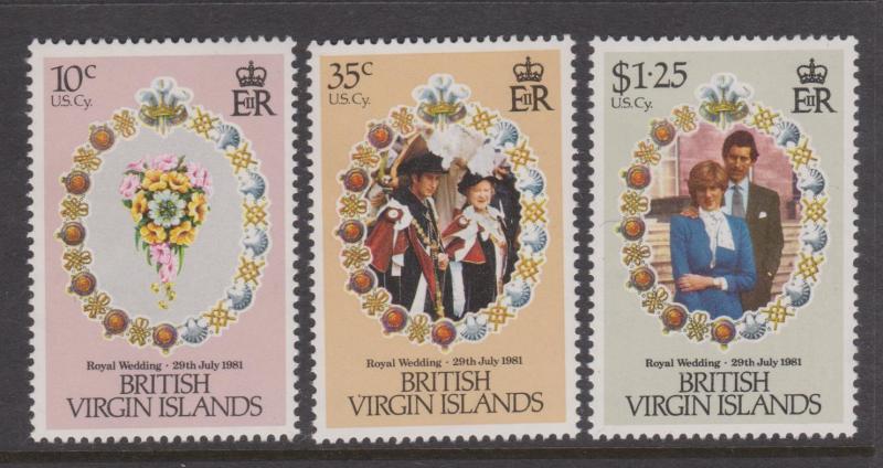 British Virgin Islands 1981 Royal Wedding Sc#406-408 MNH