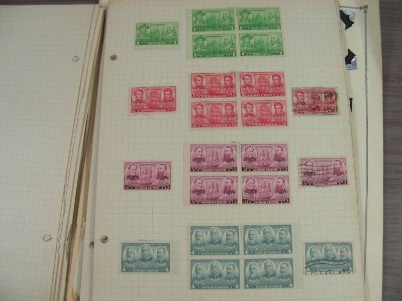 US, 100s of Stamps & a few Covers  mostly hinged on pages