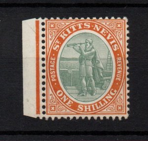 St Kitts Nevis 1905 1/- orange & grey green MNH WMK MCCA SG20 WS34383