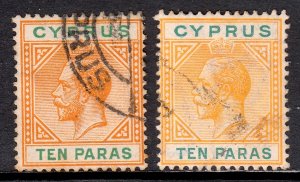 Cyprus - Scott #61, 61a - Used - Minor toning, pencil/rev. - SCV $4.50