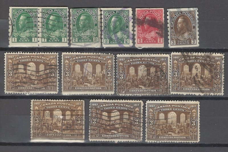 COLLECTION LOT # 2921 CANADA 13 STAMPS CLEARANCE 1912+ CV+$25