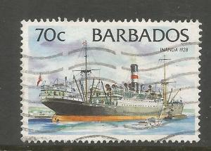 BARBADOS  880  USED,  SHIPS, INANDA, 1928