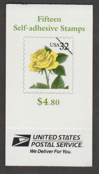 U.S. Scott #3049b-3049d BK241 Yellow Rose Stamp - Mint NH Booklet