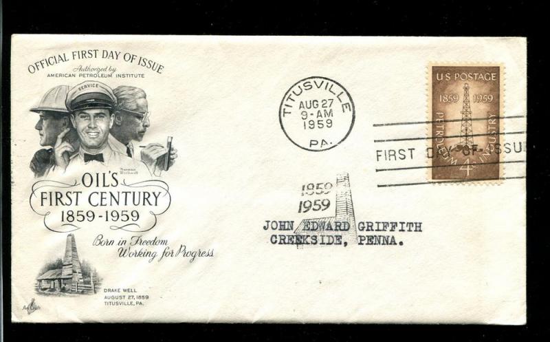US 1134 ADDR 100th Anniv Petroleum Industry ArtCraft