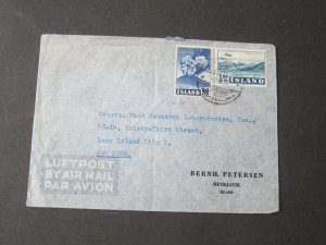 Iceland frank 1948 Sc 250,C27 to USA cover piece
