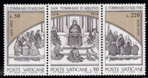 VATICAN Scott 555-557a MNH**  St Thomas Aquinas  strip