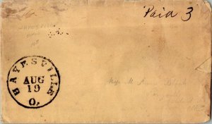 United States Ohio Hayesville, O. c1855 serifed cds with ms Paid 3  Stampless...