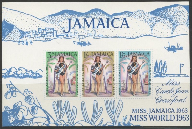 JAMAICA Sc#205-207, 207a 1964 Miss World Complete Set & S/S OG Mint NH