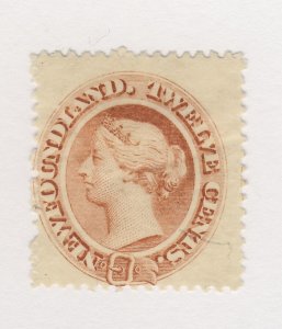 Newfoundland Queen Victoria Stamp #28-12c MH Fine Guide Value = $40.00