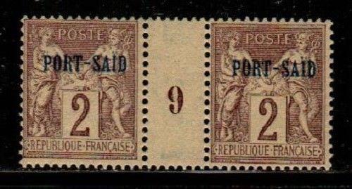 French Offices in Port Said Scott 2 Mint hinged Millesime Pair (CV 30 Euros)