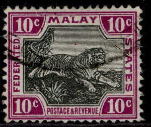 MALAYSIA - Federated Malay EDVII SG43e, 10c jet-black & bright purple, FINE USED