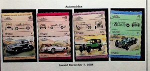 TUVALU Sc 299-302 NH SET OF 1985 - OLD CARS - (AF24)