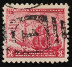 U.S. Used Stamp Scott #736 3c Maryland Terc. XF Jumbo. 1 Duplex Cancel. A Gem!