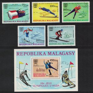 Malagasy Rep. Winter Olympic Games Innsbruck 5v+MS 1975 CTO