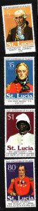 St. Lucia-Sc#359-62-Unused NH set-Past Governors-Portraits-1974-