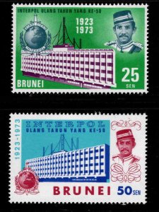 BRUNEI Scott 188-189  MNH** 1973 Interpol set