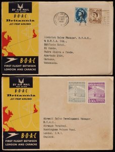 GREAT BRITAIN 1960 London - Bogota First Flight Cover + intermediates & return