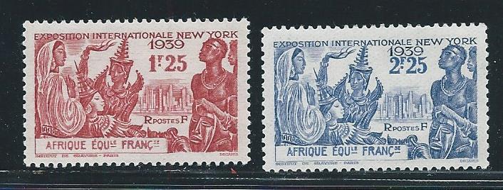 French Equatorial Africa 78-79 1939 New York Fair set MNH