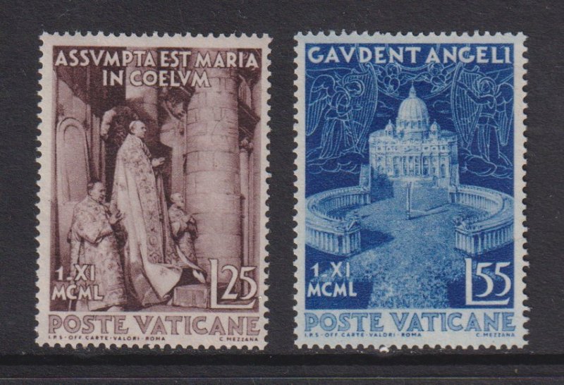 Vatican City  #143-144  MNH 1951   Assumption of the Virgin Mary