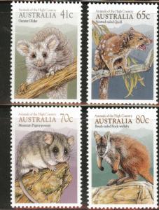 AUSTRALIA Scott 1166-1169 MNH** 1990 High Country Fauna set