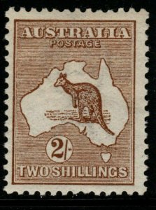 AUSTRALIA SG12 1913 2/ BROWN DIE II SHORT PERF MTD MINT