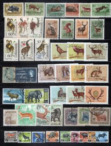 Wild Animals Stamp Collection Used Wildlife Elephants Deer ZAYIX 0324S0054