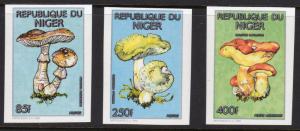 Niger 1991 Sc#822/825/826 Mushrooms/Fungi Set (3) IMPERF. MNH