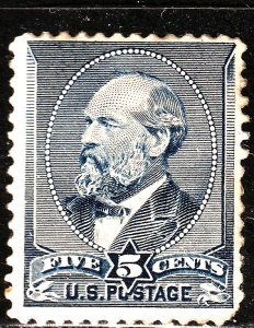 #216 US 5 CENT INDIGO GARFIELD MINT-W/GUM-HGD-FINE-V/F