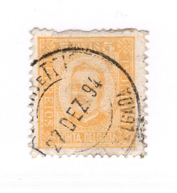 Ponta Delgata #16 Perfs Used - Stamp CAT VALUE $12.00