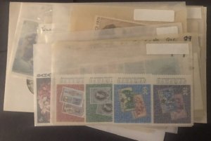 Lot of International Stamps In Glass Scenes Some Have Nice Value