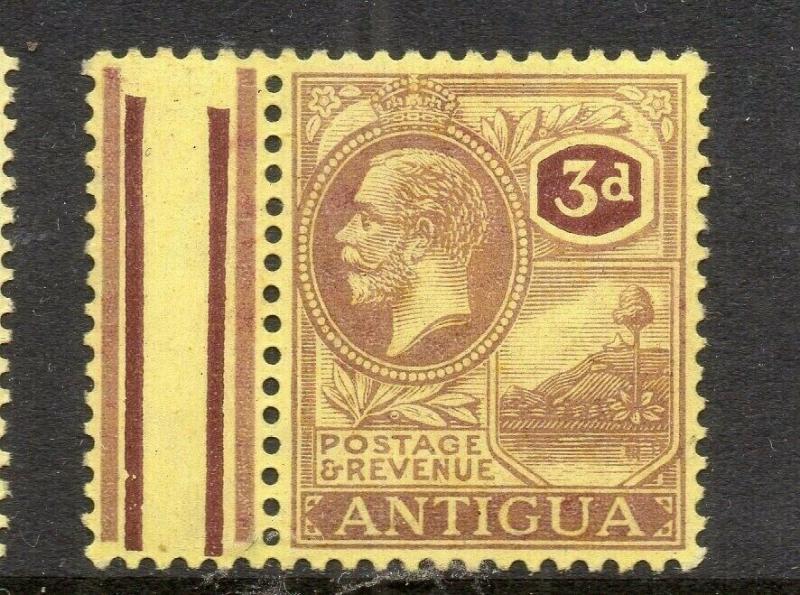 Antigua 1920s GV Early Issue Fine Mint Hinged 3d. 304929