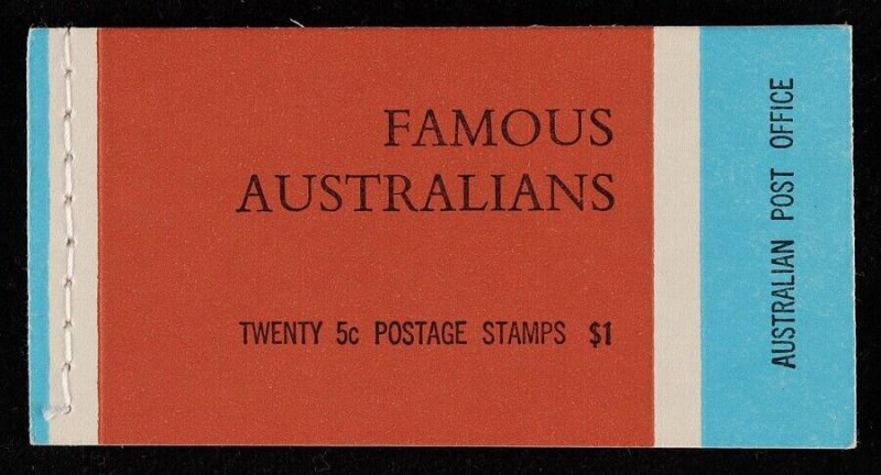 AUSTRALIA 1968 Famous Australians $1 booklet V68/3. MNH **. SG SB44. Pfr B130Be.
