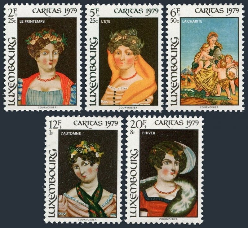 Luxembourg B323-B327, MNH. Michel 998-1002. Behind-glass Paintings, 1979.