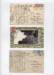 3 1910 Australia postcards to USA Esperanto [y7777]