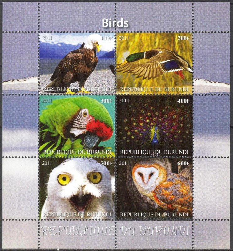 Burundi 2011 Birds (5) MNH Cinderella !