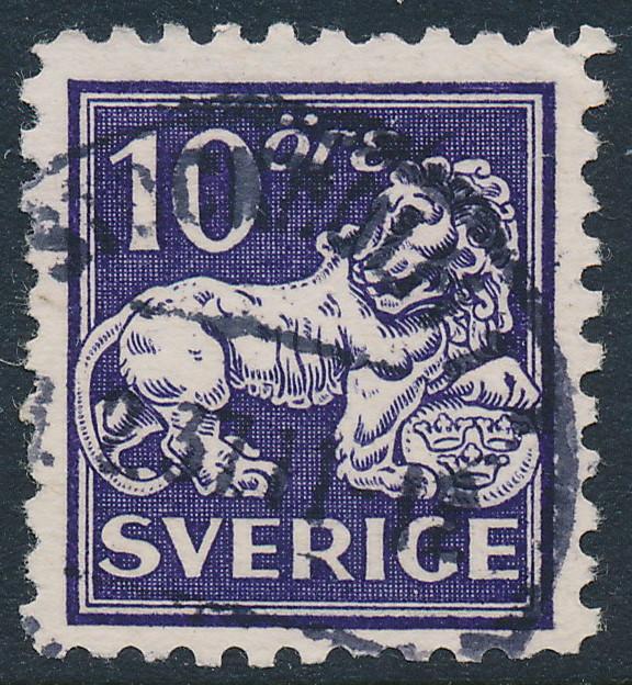 Sweden Scott 128 (Fa 146Cc), 10ö violet Lion type II VF Used