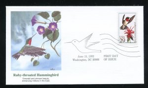 US 2642 Ruby Thoated Hummingbird UA Fleetwood cachet FDC