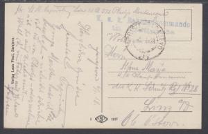 Montenegro, 1918 Stampless Feldpost PPC, SARAJEVO-LINZ, AUSTRIA