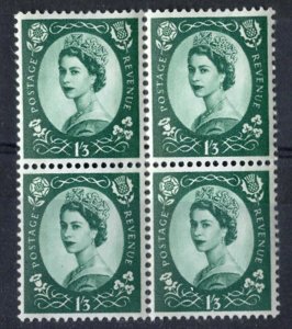 GB 1960 1/3d violet phosphor 9.5mm bands Spec S149 unmounted mint block of 4