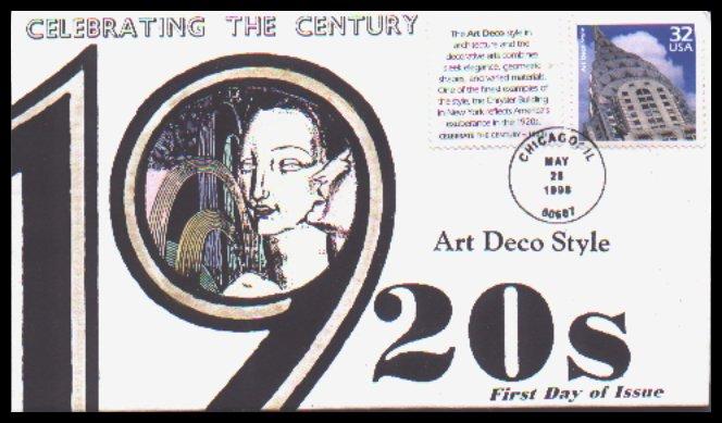 #3184j Art Deco Style Anagram FDC