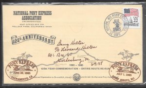 Just Fun Cover #2115 Sacramento - St Joseph Pony Express 125 Years Comm (A902)