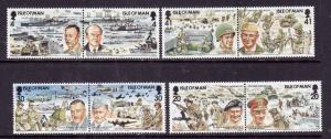 Isle of Man-Sc#600-607-unused NH set-WWII-D-Day-Planes-Ships-1993-