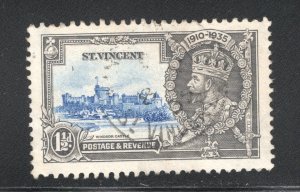 St. Vincent, Scott #135   VF/XF, Used, Silver Jubilee, CV $4.50  .... 6050080