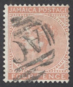 Jamaica Sc# 10 Used (a) 1872 4p brown orange Queen Victoria