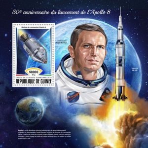 Guinea - 2018 Apollo 8 Anniversary - Stamp Souvenir Sheet - GU18302b