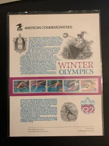 1992 Scott 2611-2635 winter Olympics  29c stamp panel block of 4 MNH