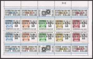 Uruguay C298 sheet, MNH. Michel 1050-1059. 2st Rio de la Plata Stamp Show, 1966.