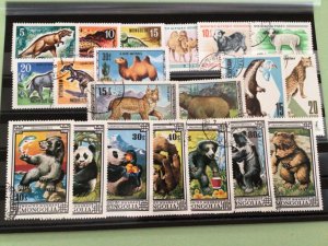 Mongolia Bear & other Animals cancelled stamps Ref A9102