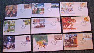 AUSTRALIA FDCs - LOT OF 9  - 1985      (aus12)